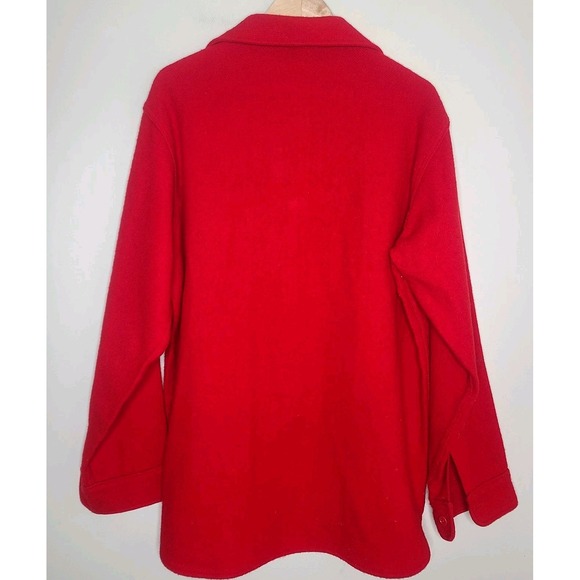 Vintage 90s Woolrich Flannel Size Large Red Button Up Long Sleeve Wool Blend USA - Picture 3 of 6